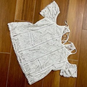 Lace off shoulders top